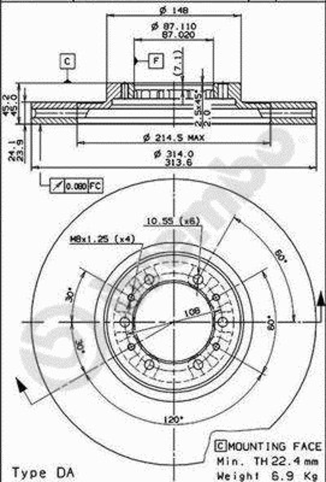 Диск тормозной BRECO BS 8464