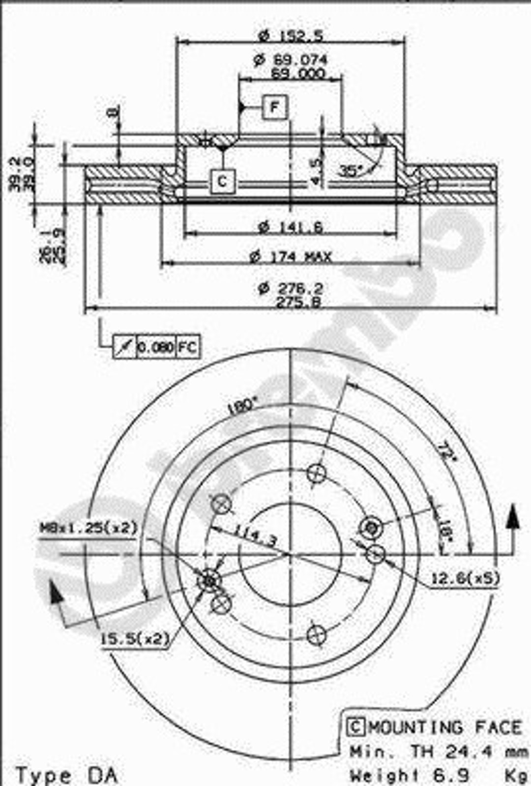 Диск тормозной BRECO BS 8485