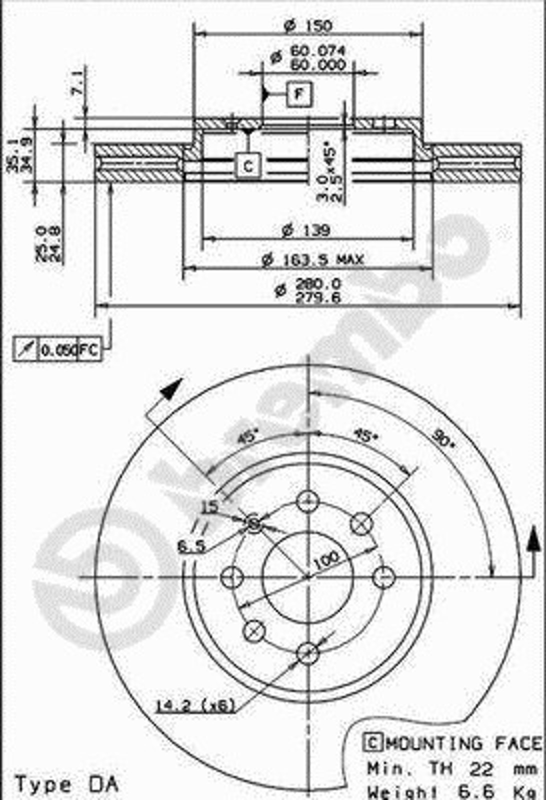 Диск тормозной BRECO BS 8486