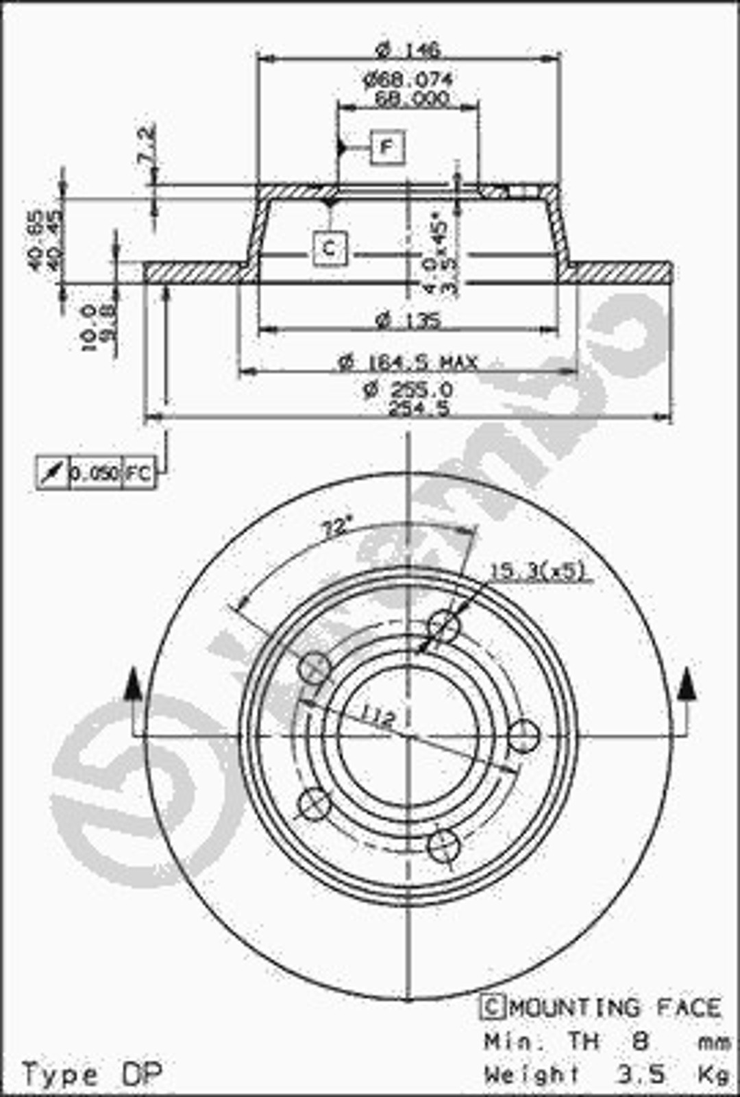 Диск тормозной BRECO BV 7617