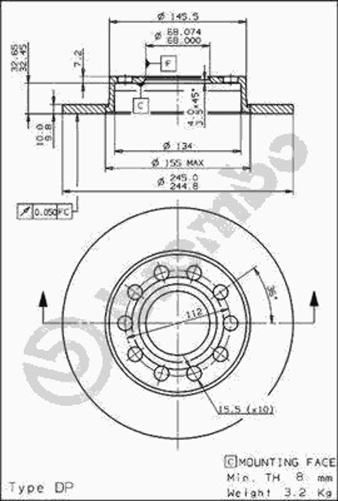Диск тормозной BRECO BV 7630