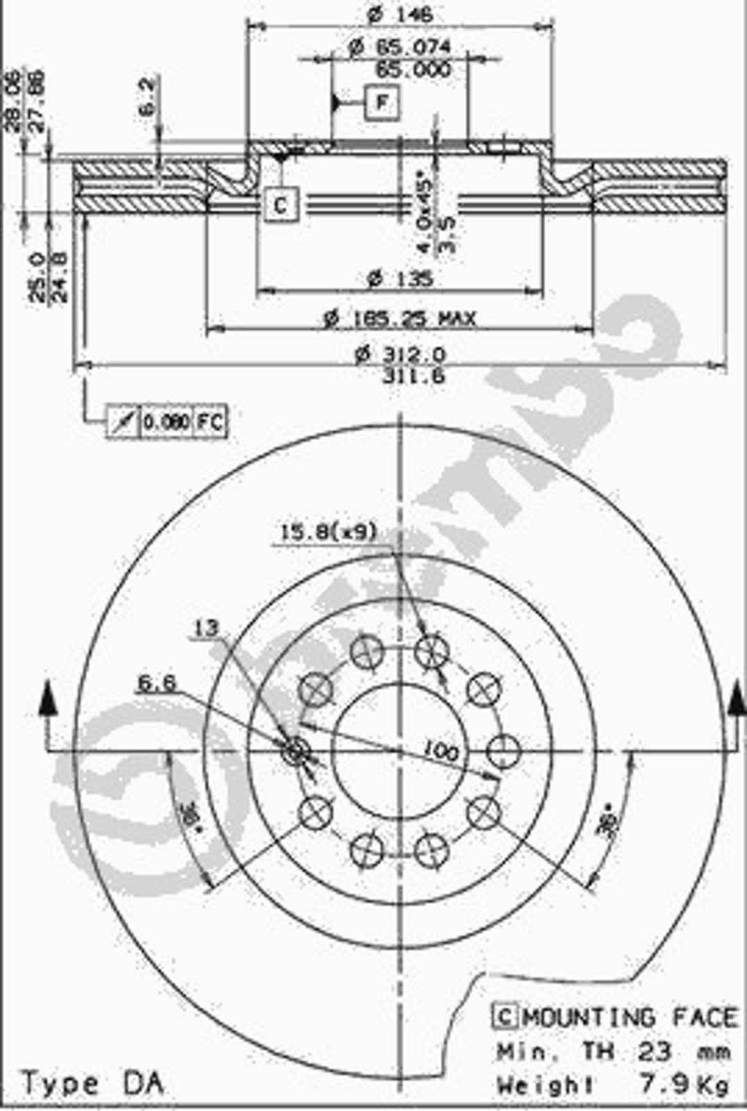 Диск тормозной BRECO BV 8377