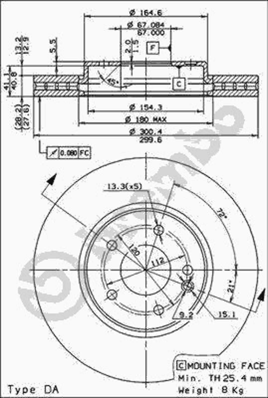 Диск тормозной BRECO BV 8401