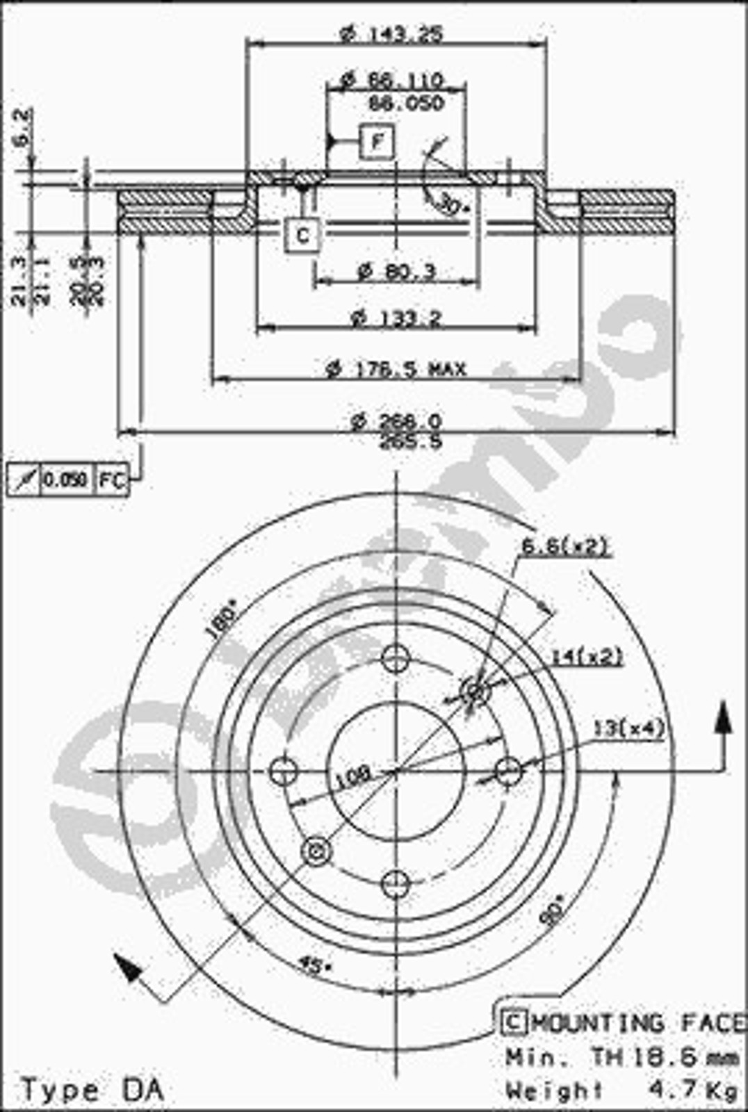 Диск тормозной BRECO BV 8404