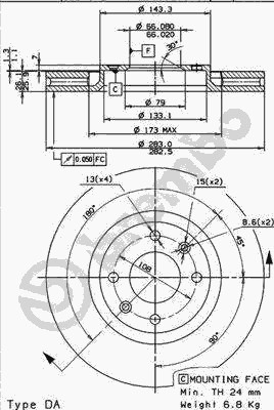 Диск тормозной BRECO BV 8415