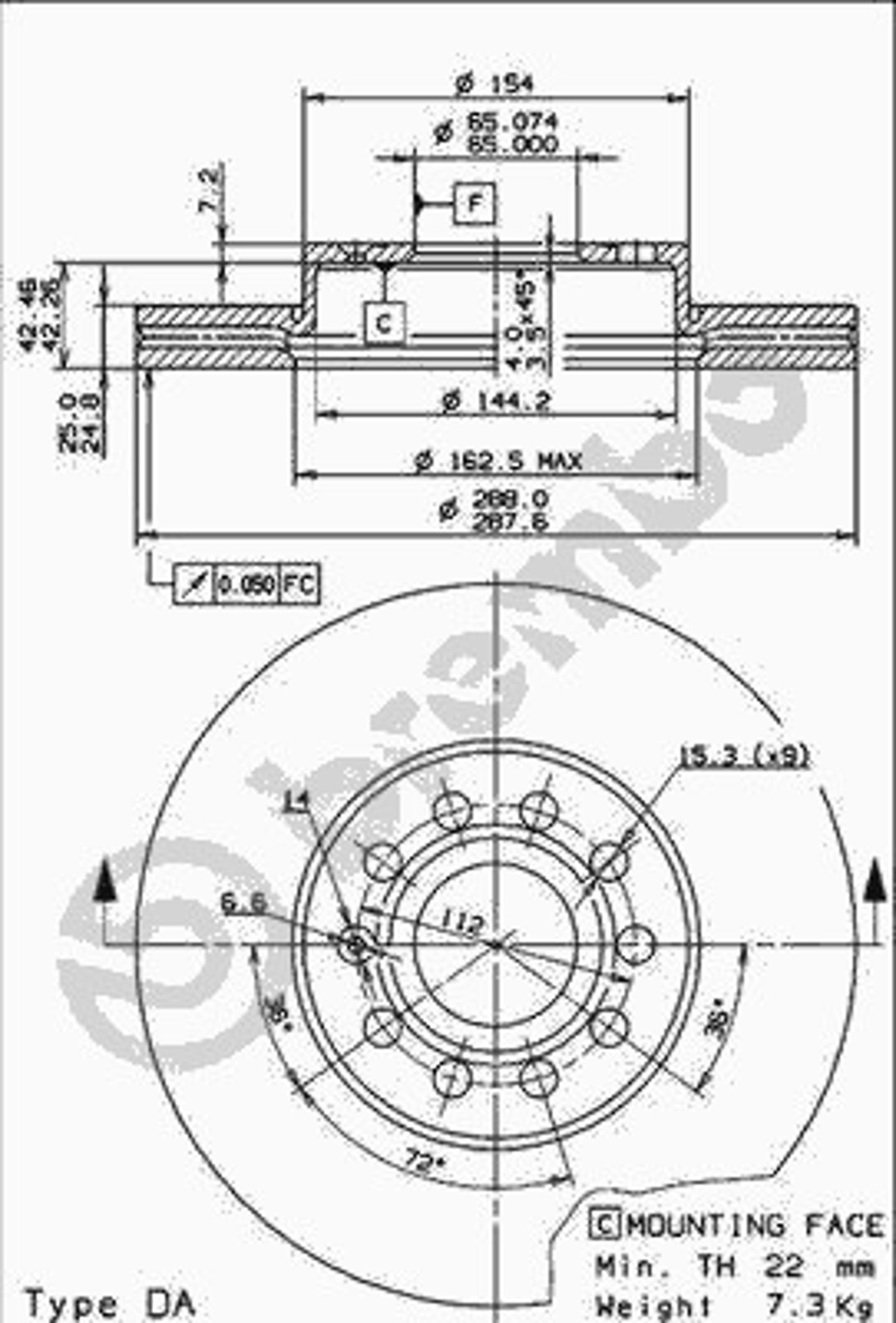 Диск тормозной BRECO BV 8474