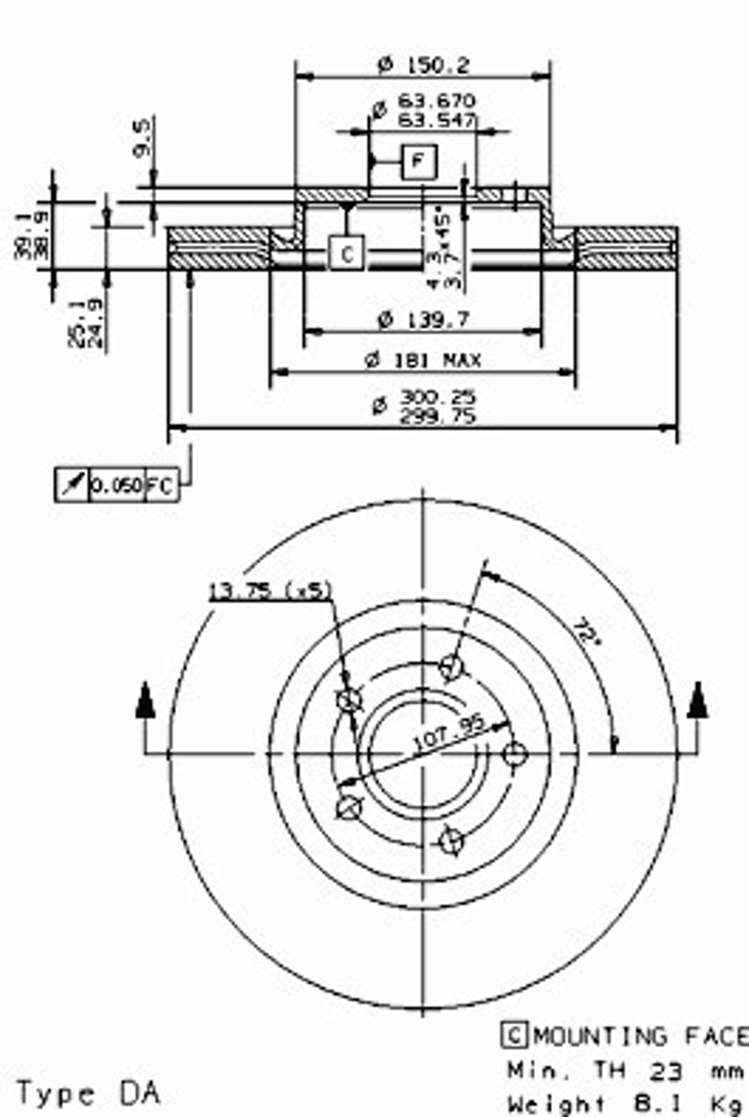 Диск тормозной BRECO BV 8544