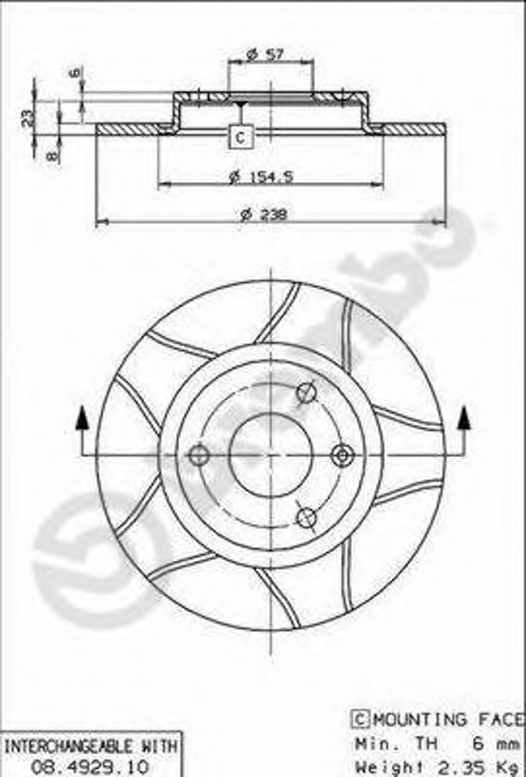 08.4929.75 BREMBO Диск тормозной