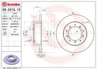 08.5316.10 BREMBO ДИСК ТОРМОЗНОЙ LAND ROVER DEFENDER c бортовой платформой (L316) 2.2 Td4 4x4 (L317) 2011-2016