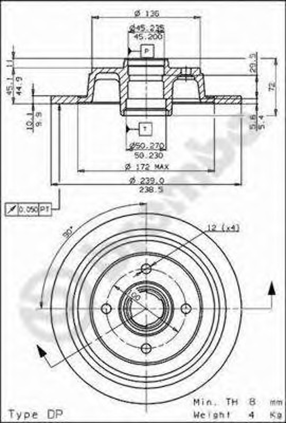 Диск тормозной BREMBO 08.5653.10