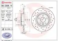 Диск тормозной BREMBO 08.C208.1X