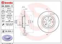 Диск тормозной задний BREMBO 08.D223.11