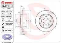 Диск тормозной задний BREMBO 08.D445.11