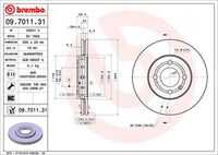 Диск тормозной передний BREMBO 09.7011.31