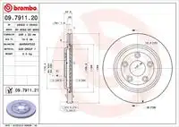 Тормозные диски BREMBO 09.7911.21