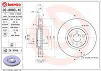 09.8003.11 BREMBO диск тормозной передний