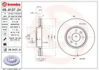 09.8137.21 BREMBO ДИСК ТОРМОЗНОЙ RENAULT DOKKER 1.5 dCi 2013-