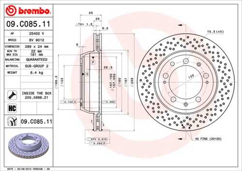 тормозные диски BREMBO 09.C085.11