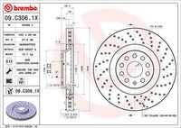 Диск тормозной BREMBO 09.C306.1X