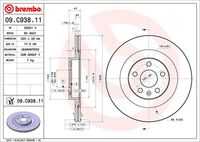 Диск тормозной задний BREMBO 09.C938.11