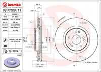 Диск тормозной передний правый BREMBO 09.D229.11