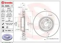 Диск тормозной mercedes-benz gla (h247) gla 200 4-matic (247.788) 2022- BREMBO 09.D985.11