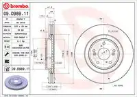 ( 09.d989.11 ) тормозной диск BREMBO 09.D989.11