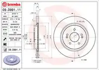 ( 09.d991.11 ) тормозной диск BREMBO 09.D991.11