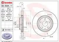 ( 09.e034.11 ) тормозной диск BREMBO 09.E034.11
