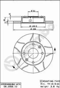 08.2958.75 BREMBO Тормозной диск