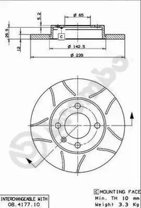 08.4177.75 BREMBO Диск тормозной