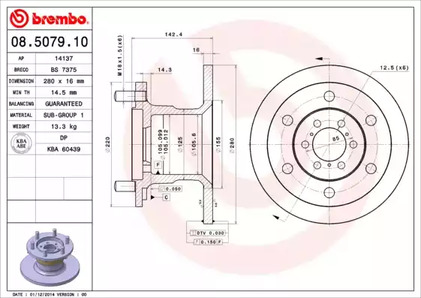 Диск тормозной BREMBO 08.5079.10