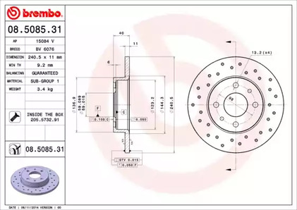 Тормозной диск prime line - uv coated