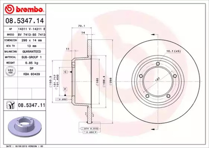 Диск тормозной BREMBO 08.5347.11