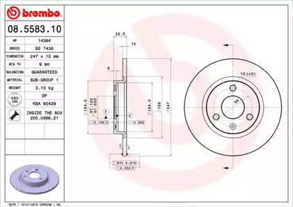 08.5583.10 BREMBO Тормозной диск