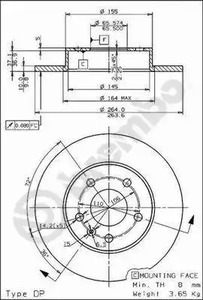 Диск тормозной BREMBO 08.7627.75