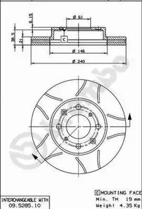 Диск тормозной BREMBO 09.5285.75