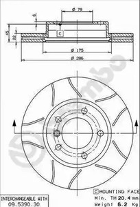 Тормозной диск BREMBO 09.5390.77