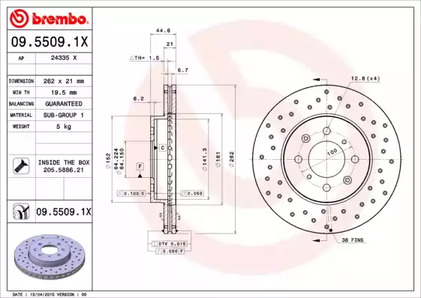 Тормозные диски BREMBO 09.5509.1X