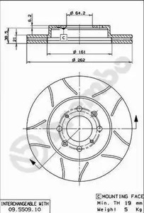 09.5509.75 BREMBO Диск тормозной