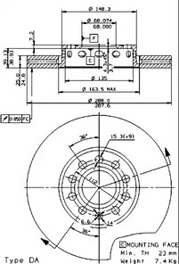 09.5745.21 BREMBO Тормозной диск