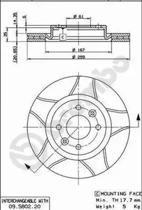 09.5802.76 BREMBO Тормозной диск