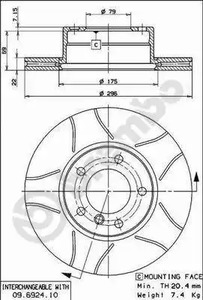 Диск тормозной BREMBO 09.6924.75