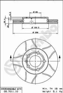 Тормозной диск BREMBO 09.7011.75