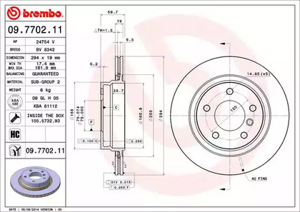 Тормозной диск BREMBO 09.7702.11