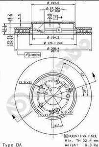 Диск тормозной BREMBO 09.8411.11