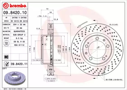 Диск тормозной BREMBO 09.8420.11