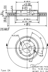 Тормозной диск BREMBO 09.8681.11