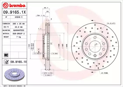 09.9165.1X BREMBO Диск тормозной