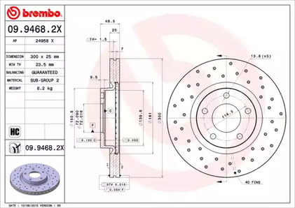 09.9468.2X BREMBO Тормозной диск